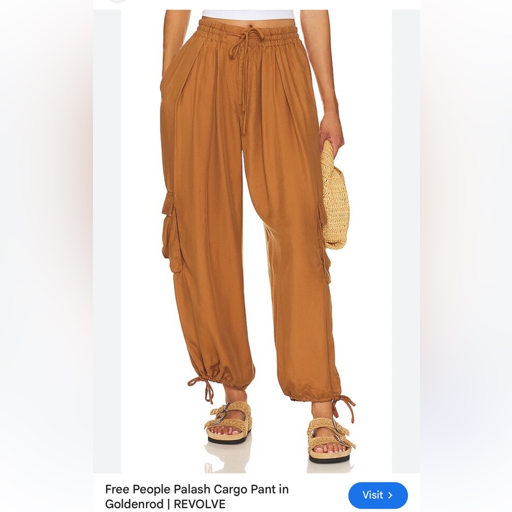 Free People Palash Solid Cargo Pants Size Xs Goldenrod Brown New